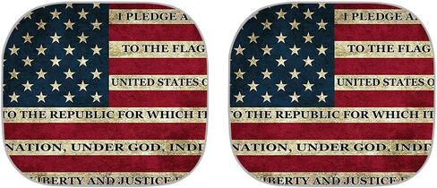 HUGS IDEA 2 Piece Car Sun Shade Winshield Sunshade Universal Fit 2 Packs, Vintage American USA Flag Block Sun Glare UV and Heat Protect Car Interior Accessories in Saudi Arabia