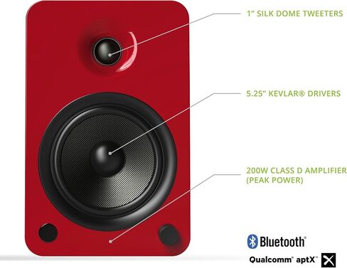 Kanto YU6 Powered Speakers with Bluetooth and Built-in Phono Preamp | 200W Peak Power | 1" Silk Dome Tweeter and 5.25" Kevlar Driver | Auto Standby and Startup | Remote Included | Pair | Matte Blue in Saudi Arabia
