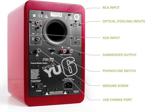 Kanto YU6 Powered Speakers with Bluetooth and Built-in Phono Preamp | 200W Peak Power | 1" Silk Dome Tweeter and 5.25" Kevlar Driver | Auto Standby and Startup | Remote Included | Pair | Matte Blue in Saudi Arabia