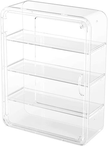 3 Tiers Clear Display Case for Figures, Acrylic Storage Organizers Box with Magnetic Door, Wall-Mounted Dustproof Showcase for Collectibles Action Figure in Saudi Arabia