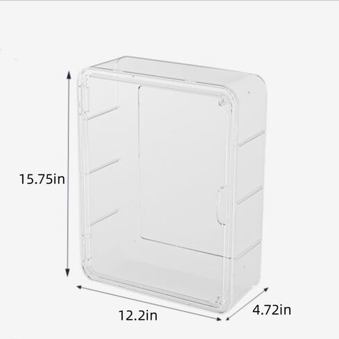 3 Tiers Clear Display Case for Figures, Acrylic Storage Organizers Box with Magnetic Door, Wall-Mounted Dustproof Showcase for Collectibles Action Figure in Saudi Arabia