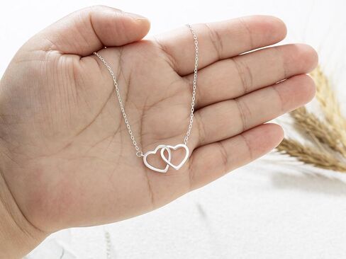 RareLove هدايا العمة من ابن أخ، عمة وابن أخ هدايا للعمة من ابن أخ 925 الفضة الاسترليني إنفينيتي المتشابكة قلادة القلب المزدوج عمة ابن أخ هدية قلادة عيد ميلاد العمة in Kuwait