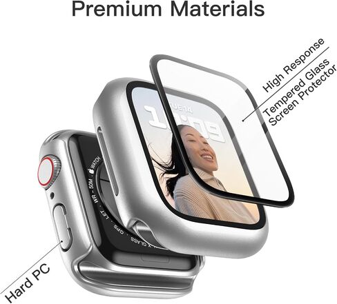 JETech Case with Screen Protector Compatible with Apple Watch Series 9 8 7 41mm, Overall Protective Cover, Built-in Tempered Glass Film High Sensitivity, 2 Pack (Pink) in Saudi Arabia