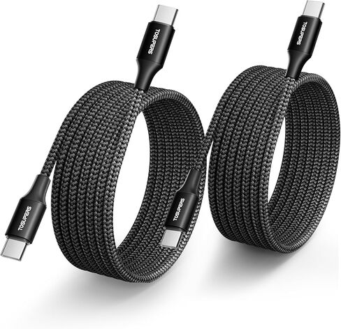 [10ft 2-Pack] Long USB C to USB C Cable Fast Charging 60W, PD Type C Charger Cord Nylon Compatible with Samsung Galaxy S23 S22 S21 S21+ S20 FE Note 20 Ultra Plus A80 5G, Pixel 7 6 Pro 6a 5 4 3 3a 2 XL in Kuwait