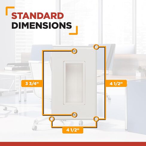 لوحة حائط كابل ذات جهد منخفض مجوفة من نقطة المشتري، منفذ سهل التركيب لإخفاء وتمرير أسلاك التكنولوجيا من خلال HDMI والتلفزيون والفيديو والصوت والشبكة وأسلاك السماعات وغطاء خافي العيوب (عبوتان) in Kuwait