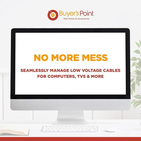 لوحة حائط كابل ذات جهد منخفض مجوفة من نقطة المشتري، منفذ سهل التركيب لإخفاء وتمرير أسلاك التكنولوجيا من خلال HDMI والتلفزيون والفيديو والصوت والشبكة وأسلاك السماعات وغطاء خافي العيوب (عبوتان) in Kuwait