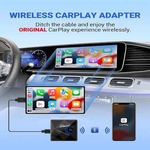 Wireless CarPlay Adapter for iPhone - 2024 Newest Wired to Wireless Apple Carplay Dongle, 14S Connection Plug & Play, U2-AIR Pro for OEM Wired CarPlay Cars in Saudi Arabia