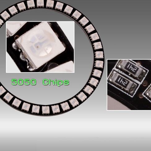QiuKo 4pcs 60mm RGB Halo Rings Headlight Car Angel Eyes Motorcycle with 24 Keys Controller in Saudi Arabia
