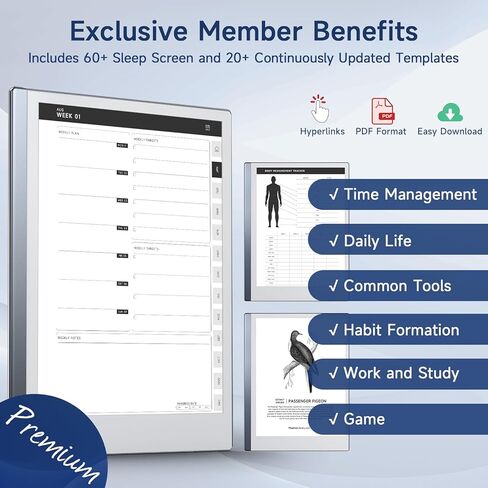 حافظة Ayotu Premuin PU الذكية لجهاز لوحي ورقي رائع مقاس 10.3 بوصات تم إصدارها عام 2020 - قوالب البرامج ونصائح قلم التحديد البديلة - [الكل في حزمة واحدة] - عزز تجربة الكتابة الخاصة بك. in Kuwait