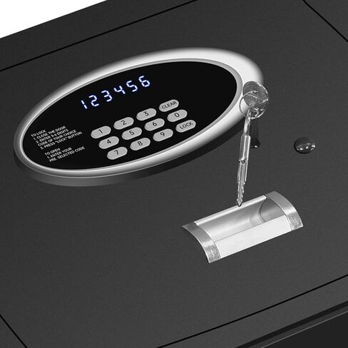 0.8 Cu Ft Small Desk Drawer Safe Box with LCD Screen-Electronic Digital Keypad Hidden Key Lock Fireproof Safety Box Personal Home Security Box For Cash Handgun Jewelry Document, LED Lighting in Saudi Arabia