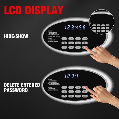 0.8 Cu Ft Small Desk Drawer Safe Box with LCD Screen-Electronic Digital Keypad Hidden Key Lock Fireproof Safety Box Personal Home Security Box For Cash Handgun Jewelry Document, LED Lighting in Saudi Arabia