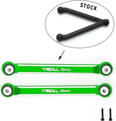 TREAL SCX24 Upper 2 Links （4 Links Conversion） 39mm Alu#7075 for Axial SCX24 C10 Bronco Gladiator 1/24 Scale Trucks (Green) in Saudi Arabia