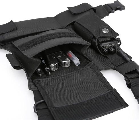 koculemi متعددة الاستخدامات حقيبة الصدر سترة تلاعب لراديو اتجاهين لاسلكي تخاطب العالمي الأيدي الحرة الجبهة الصدر حزمة الحقيبة لتشغيل مع حامل الهاتف حقيبة تسخير الهيب هوب (ترقية الأسود) in Kuwait