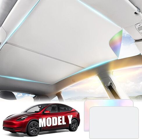2024 Newest Tesla Model Y Sunshade Roof with Colorful Nano Ice Crystal-[Anti-UV & Sag-Free] Tesla Model Y Sunshade Roof with Storage Bag for Tesla Model Y 2020-2024,Tesla Model Y Accessories 2024 in Saudi Arabia