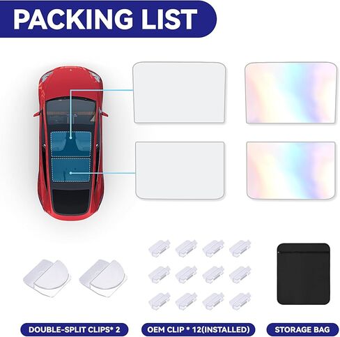 2024 Newest Tesla Model Y Sunshade Roof with Colorful Nano Ice Crystal-[Anti-UV & Sag-Free] Tesla Model Y Sunshade Roof with Storage Bag for Tesla Model Y 2020-2024,Tesla Model Y Accessories 2024 in Saudi Arabia