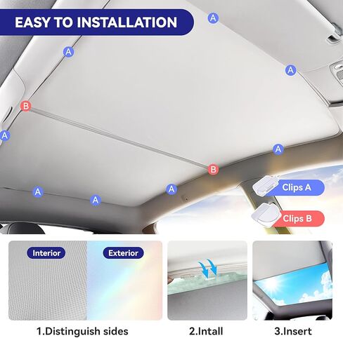 2024 Newest Tesla Model Y Sunshade Roof with Colorful Nano Ice Crystal-[Anti-UV & Sag-Free] Tesla Model Y Sunshade Roof with Storage Bag for Tesla Model Y 2020-2024,Tesla Model Y Accessories 2024 in Saudi Arabia
