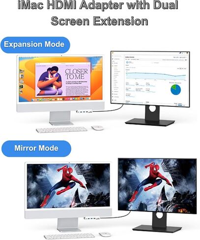 Gewokliy USB c hub for iMac 24 inch, 4K@60hz, 8 in 1 USB 3.0 5Gbps, SD/TF Card Reader, 8-in1 USB c hub for 2021 iMac 24 inch (M1)/2023 iMac 24-inch (M3) in Kuwait