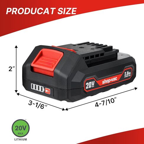حزمة بطارية ليثيوم أيون Shop-Vac 20V 2.0Ah، أدوات كهربائية متوافقة 20V in Saudi Arabia