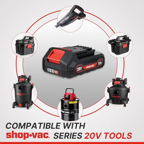 حزمة بطارية ليثيوم أيون Shop-Vac 20V 2.0Ah، أدوات كهربائية متوافقة 20V in Saudi Arabia