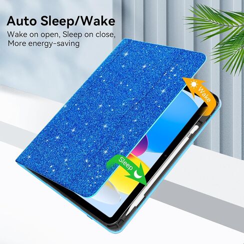 Zonefoker for iPad 10th Generation Case 2022, iPad 10 th Gen 10.9 inch Protective Cover with Pencil Holder, Multi-Angle Viewing Stand, Pocket Design, Folio Leather Cases for Women Men, Marble Blue in Saudi Arabia