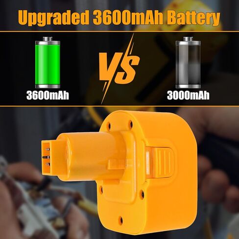 عبوتان [تمت ترقيتهما إلى 3600 مللي أمبير] بطارية بديلة DC9071 Ni-Mh متوافقة مع بطارية Dewalt 12V 3.6Ah DW9071 DW9071 DC9072 DE9037 DE9071 DE9072 DE9074 DE9075 بطاريات أدوات الطاقة اللاسلكية (أصفر) in Kuwait