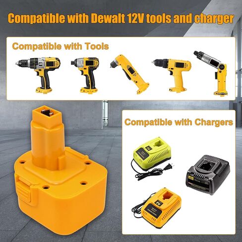 عبوتان [تمت ترقيتهما إلى 3600 مللي أمبير] بطارية بديلة DC9071 Ni-Mh متوافقة مع بطارية Dewalt 12V 3.6Ah DW9071 DW9071 DC9072 DE9037 DE9071 DE9072 DE9074 DE9075 بطاريات أدوات الطاقة اللاسلكية (أصفر) in Kuwait