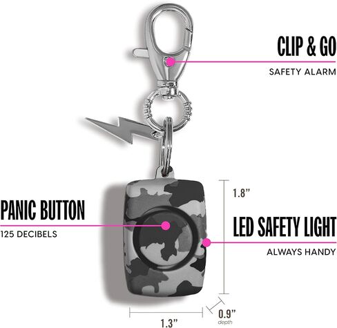 BLINGSTING Mini Personal Safety Alarm for Women - 125 Decibel Loud Self Defense Alarm - LED Light & Keychain Clip in Kuwait