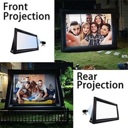 Yimukaka 30ft Outdoor Inflatable Movie Screen, No Seam Projector Screen with Air Blower, Support Front & Rear Projection in Kuwait