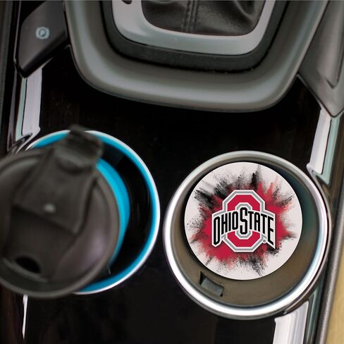 Ohio State University Color Splash 2.75 x 2.75 Ceramic Car Coasters Pack of 2 in Saudi Arabia