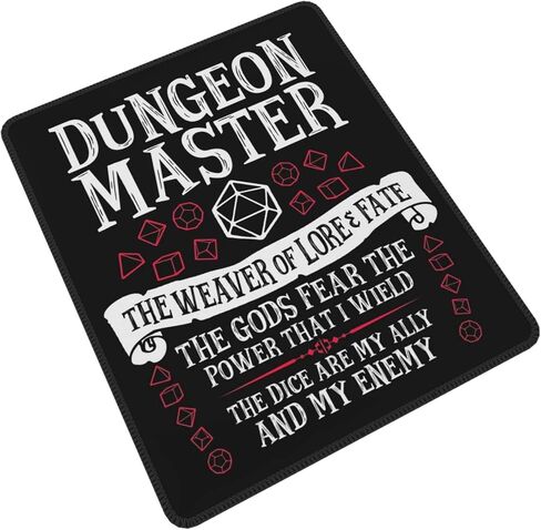 KEEHUA D-ungeon Master, The Weaver of Lore & Fate - D-ungeons & Dragons (White Text) Non-Slip Rubber Mousepad Gaming Mouse Pad with Stitched Edge 10x12 in in Saudi Arabia