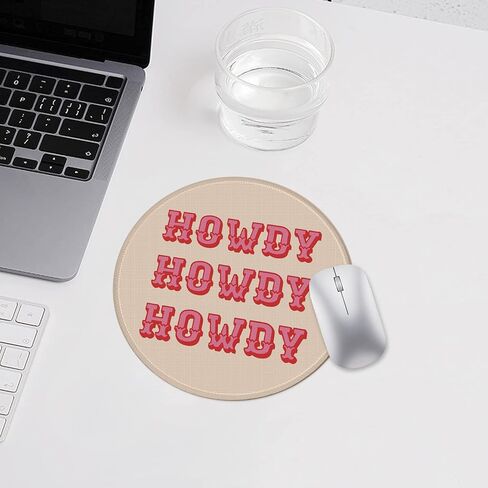 Preppy Howdy Mouse Pad, Pink Howdy Mouse Mat Non-Slip Rubber Base Mouse Pads Mousepad for Girls Computer Laptop Gaming Desk Dorm Office Home( 7.9 x 7.9 Inch) in Kuwait