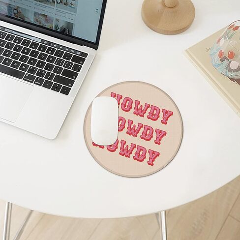 Preppy Howdy Mouse Pad, Pink Howdy Mouse Mat Non-Slip Rubber Base Mouse Pads Mousepad for Girls Computer Laptop Gaming Desk Dorm Office Home( 7.9 x 7.9 Inch) in Kuwait