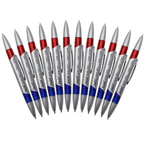 J.R. Moon Pencil JRMP80 Swirl Ink Pens Combo, 0.4" Height, 1.8" Wide, 6.9" Length, Red/Blue (12 Count)