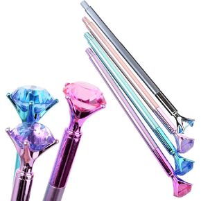 8 Pack Big Diamond Gel Pen Set Black Ink Ballpoint Pen with 0.5 MM Point Gel Ink Rollerball Pen Kit School Office Stationery