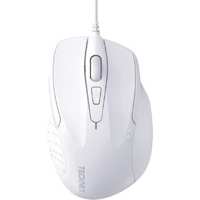 TECKNET Wired Mouse, 6-Button Corded with 4 Adjustable DPI, Optical Ergonomic Design, 5FT Cord for Laptop, Chromebook, PC, Desktop, Mac, Notebook - Pink in Kuwait