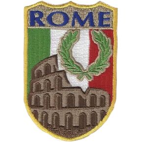 Rome Patch (3 Inch) Italy Embroidered Iron/Sew on Badge Italia Roma Tourist Edition Patches Travel Souvenir Emblem DIY Gift Patches