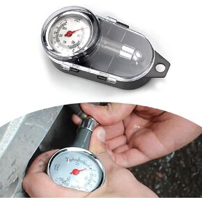 Pack-1 Car Tire Pressure Gauge, Metal Tire Pressure Tester, Multifunctional Mechanical Dial, Portable Vehicle Equipment, Universal for Motorcycles, Trucks, Bicycles (Silver)