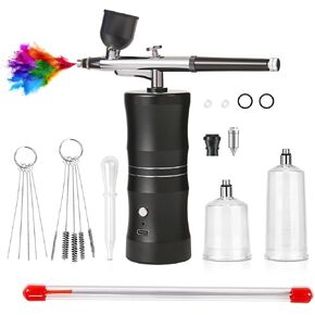 Air brush kit with air compressor,32PSI Airbrush kit Rechargeable Auto Handheld Cordless Airbrush Set Wireless, Barber Air Brush kit, Nail Art, Cake Decor, Makeup, Model Painting,
