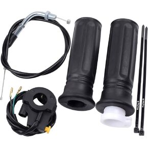 Twist Throttle Accelerator Handle Grips 75" Throttle Cable for Mini Bike 49cc 110cc 125cc 150cc Pit Dirt Bike Go Kart Zooma Stand Up Gas Scooter