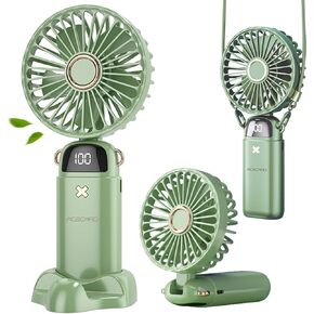 AceCard portable fan,Mini Handheld Fan,Neck Fan, USB Rechargeable Fan, For home Office Travel (Blue)