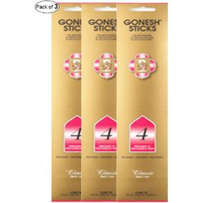 Gonesh Incense No.4- Perfumes of Orchards & Vines (20 Sticks in 1 Pack) (Pack of 3)