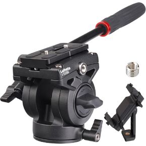 رأس حامل ثلاثي Leifrotto VS10 لكاميرا الفيديو DSLR، اتصال 1/4 إلى 3/8، رأس سائل عالي التحمل مع لوحة تحرير سريعة، أقصى تحميل 22 رطل، يدعم الحوامل الثلاثية، وصلات Monopods