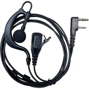 SHON Walkie Talkie Headset with Mic, Compatible Kenwood Baofeng and Retevis Radios 2 Pin G-Shaped Ear Hook for Police Law Enforcement (6 Set/Black) in Kuwait