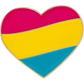 Desert Cactus Pansexual Lapel Pin Enamel Made of Metal Souvenir Hat Men Women Patriotic (Flag Inside Heart Pin)
