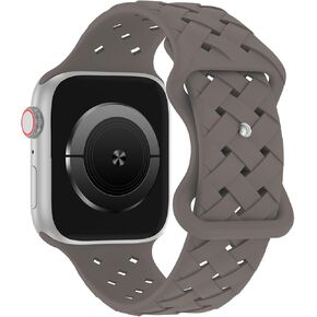 Distore Silicone Braided Weave Bands Compatible with Apple Watch 38mm 40mm 41mm 42mm 44mm 45mm 49mm, Replacement Sport Breathable Strap for iWatch Series 9/8/7/6/5/4/3/2/1 Ultra/2 SE Women Men