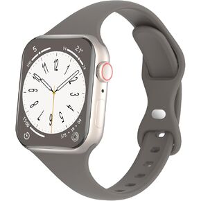 DYKEISS Sport Slim Silicone Bands Compatible for Apple Watch Band 38mm 42mm 40mm 44mm 41mm 45mm 49mm, Thin Soft Narrow Replacement Strap Wristband for iWatch Series 9/8/7/SE/6/5/4/3/2/1/Ultra Women Men