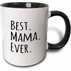 كوب 3dRose Best Mama Ever، عدد 1 (عبوة من 1)، أسود