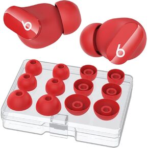 AhaStyle 3 Pairs Beats Studio Buds Ear Hooks Anti-Slip Ear Covers Silicone Accessories【Not Fit in The Charging Case】 Compatiable with New Beats Studio Buds 2021 (Red)