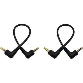Traovien DC 3.5mm 3Pole Male to Male DC Stereo Audio 3Pole 90 Degree Angled Extension Cable for Phone Laptops MP3 Table PC and More(2pcs) (3pole M bend/3pole M Stright)