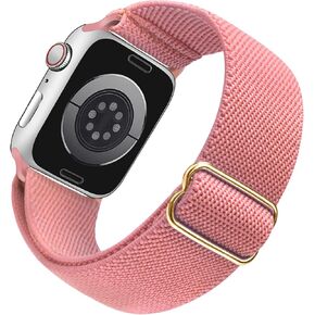 Arae Stretchy Watch Band Compatible for Apple Watch Band 41mm 40mm 38mm Comfortable Adjustable Sport Band for iWatch Series 9 8 7 6 5 4 SE 3 2 1 Women Men - Black